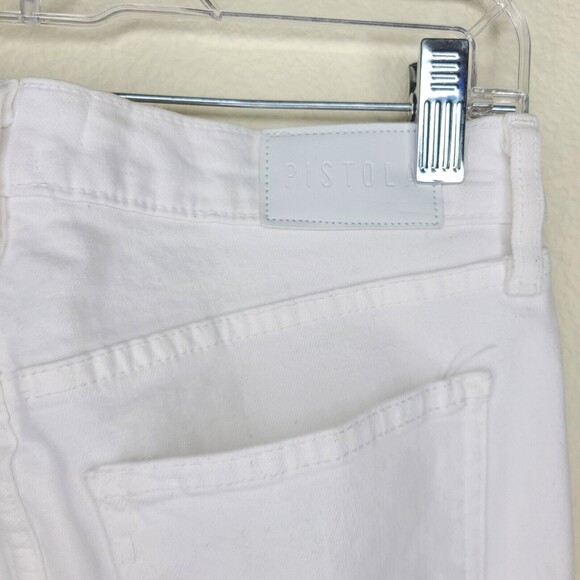 Pistola High Rise Bootcut Raw Hem Jeans White Denim Women's Size 27 distressed - Picture 13 of 13